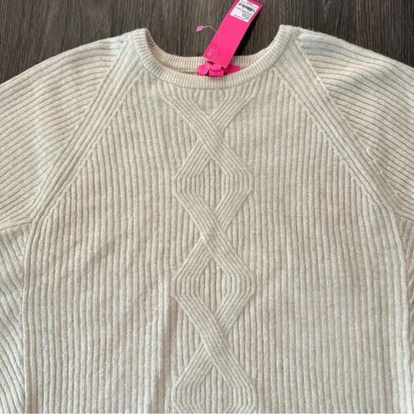 NWT Lilly Pulitzer Relaxed Fit Arienza Sweater Batwing Sleeves Cream Color Sz M - Picture 9 of 16